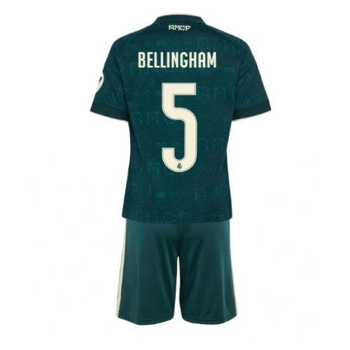 Stroje piłkarskie Real Madrid Jude Bellingham #5 Koszulka Wyjazdowej dla dzieci 2026-27 Krótki Rękaw (+ szorty)